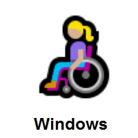 Woman In Manual Wheelchair: Medium-Light Skin Tone on Microsoft Windows