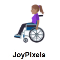 Woman In Manual Wheelchair: Medium Skin Tone on JoyPixels