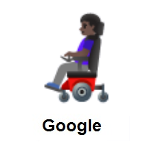 Woman In Motorized Wheelchair: Dark Skin Tone on Google Android