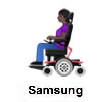 Woman In Motorized Wheelchair: Dark Skin Tone on Samsung