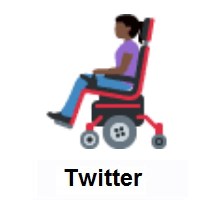 Woman In Motorized Wheelchair: Dark Skin Tone on Twitter Twemoji