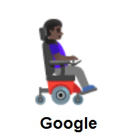 Woman in Motorized Wheelchair Facing Right: Dark Skin Tone on Google Android