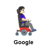 Woman in Motorized Wheelchair Facing Right: Light Skin Tone on Google Android