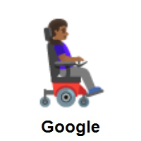 Woman in Motorized Wheelchair Facing Right: Medium-Dark Skin Tone on Google Android