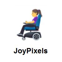 Woman In Motorized Wheelchair on JoyPixels