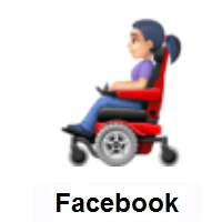 Woman In Motorized Wheelchair: Light Skin Tone on Facebook