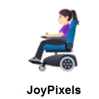 Woman In Motorized Wheelchair: Light Skin Tone on JoyPixels