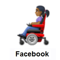 Woman In Motorized Wheelchair: Medium-Dark Skin Tone on Facebook
