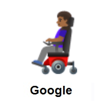 Woman In Motorized Wheelchair: Medium-Dark Skin Tone on Google Android