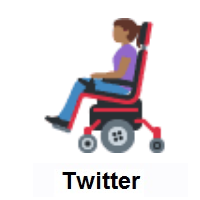Woman In Motorized Wheelchair: Medium-Dark Skin Tone on Twitter Twemoji