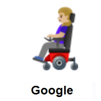 Woman In Motorized Wheelchair: Medium-Light Skin Tone on Google Android