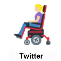Woman In Motorized Wheelchair: Medium-Light Skin Tone on Twitter Twemoji
