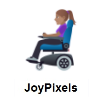 Woman In Motorized Wheelchair: Medium Skin Tone on JoyPixels