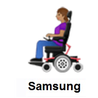 Woman In Motorized Wheelchair: Medium Skin Tone on Samsung