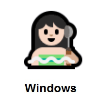 Woman in Steamy Room: Light Skin Tone on Microsoft Windows