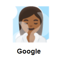 Woman in Steamy Room: Medium-Dark Skin Tone on Google Android