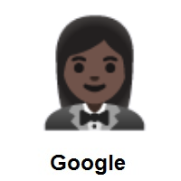 Woman in Tuxedo: Dark Skin Tone on Google Android