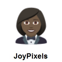 Woman in Tuxedo: Dark Skin Tone on JoyPixels