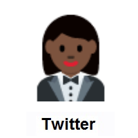 Woman in Tuxedo: Dark Skin Tone on Twitter Twemoji