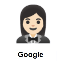 Woman in Tuxedo: Light Skin Tone on Google Android