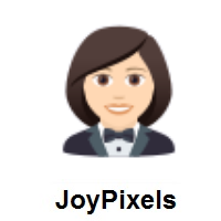 Woman in Tuxedo: Light Skin Tone on JoyPixels