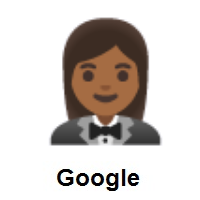 Woman in Tuxedo: Medium-Dark Skin Tone on Google Android
