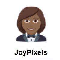 Woman in Tuxedo: Medium-Dark Skin Tone on JoyPixels