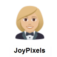 Woman in Tuxedo: Medium-Light Skin Tone on JoyPixels