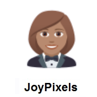 Woman in Tuxedo: Medium Skin Tone on JoyPixels