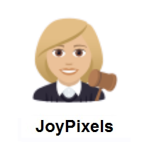 Woman Judge: Medium-Light Skin Tone on JoyPixels