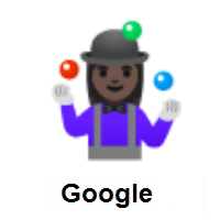 Woman Juggling: Dark Skin Tone on Google Android