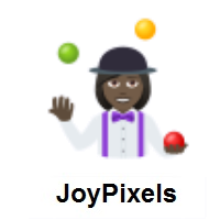Woman Juggling: Dark Skin Tone on JoyPixels