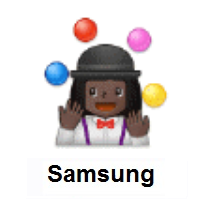 Woman Juggling: Dark Skin Tone on Samsung