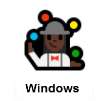 Woman Juggling: Dark Skin Tone on Microsoft Windows