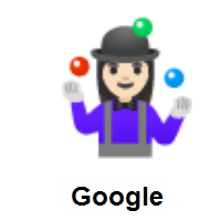 Woman Juggling: Light Skin Tone on Google Android