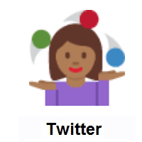 Woman Juggling: Medium-Dark Skin Tone on Twitter Twemoji
