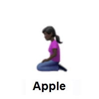 Woman Kneeling: Dark Skin Tone on Apple iOS