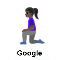 Woman Kneeling: Dark Skin Tone on Google Android