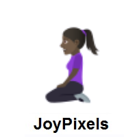 Woman Kneeling: Dark Skin Tone on JoyPixels