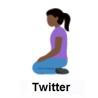 Woman Kneeling: Dark Skin Tone on Twitter Twemoji