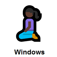 Woman Kneeling: Dark Skin Tone on Microsoft Windows