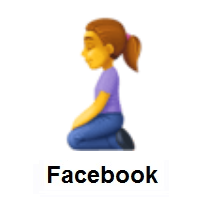 Woman Kneeling on Facebook