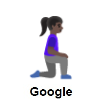 Woman Kneeling Facing Right: Dark Skin Tone on Google Android