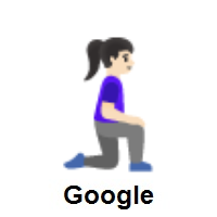 Woman Kneeling Facing Right: Light Skin Tone on Google Android