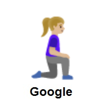 Woman Kneeling Facing Right: Medium-Light Skin Tone on Google Android