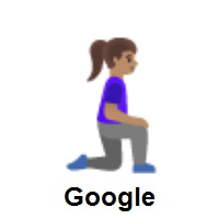 Woman Kneeling Facing Right: Medium Skin Tone on Google Android