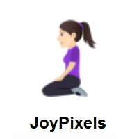 Woman Kneeling: Light Skin Tone on JoyPixels