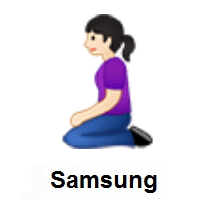 Woman Kneeling: Light Skin Tone on Samsung