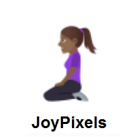 Woman Kneeling: Medium-Dark Skin Tone on JoyPixels
