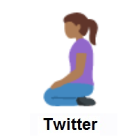 Woman Kneeling: Medium-Dark Skin Tone on Twitter Twemoji